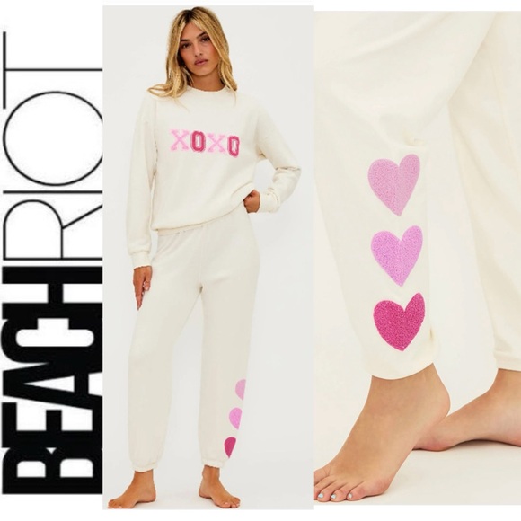 NWT Beach Riot Georgie Joggers on XOXO Cream L - Picture 2 of 12